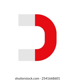 Ímã vermelho. Ilustração simples de cor plana do vetor.