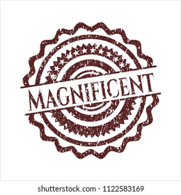 Red Magnificent Distress Rubber Stamp Grunge Stock Vector (Royalty Free