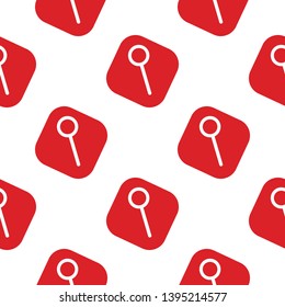 Red Magnifying glass icon seamless pattern. Vector illustration in flat design on white background. 