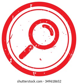 Red Magnifying Glass rubber stamp