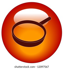  red magnifying glass web button or icon - vector