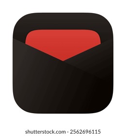 Red mail app icon on a white background. Elegant folder icon. File manager app icon