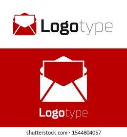 Red Mail and e-mail icon isolated on white background. Envelope symbol e-mail. Email message sign. Logo design template element. Vector Illustration
