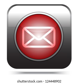 Similar Images, Stock Photos & Vectors of E-mail icon. Shiny glossy red