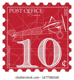 desidente vectorial de sello de correo rojo
