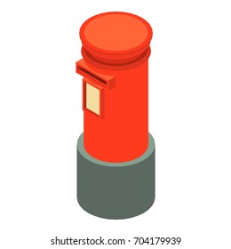 Red Mailbox Icon. Isometric Illustration Of Red Mailbox Vector Icon For Web