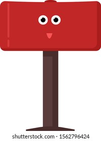 Red mailbox, illustration, vector on white background.