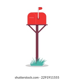 Roter Briefkasten, Post. Vektorgrafik