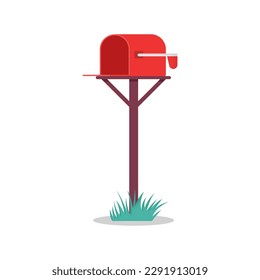 Buzón rojo, correo, ilustración vectorial