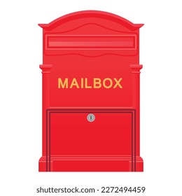 Red mailbox on white background