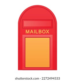 Red mailbox on white background