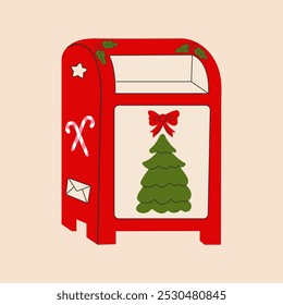 A red mailbox for posting Christmas letters