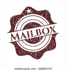 Red Mailbox rubber grunge stamp