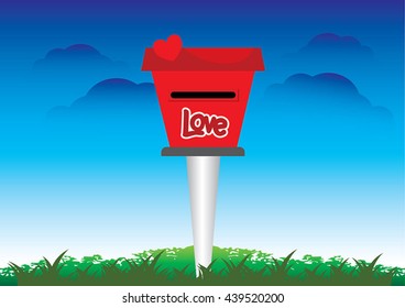 Red mailbox vector.
