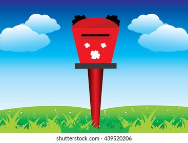 Red mailbox vector.