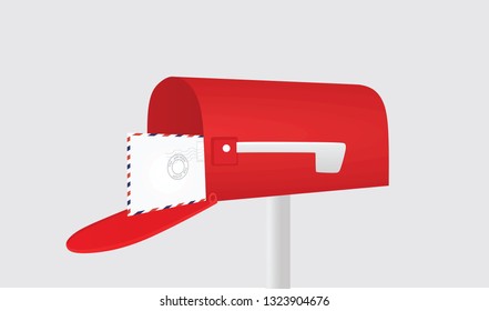 Red mailbox. vector illustration