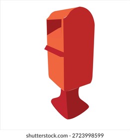  buzón rojo. Vector de correo de Japón. signo. Vector de buzón de Japón.