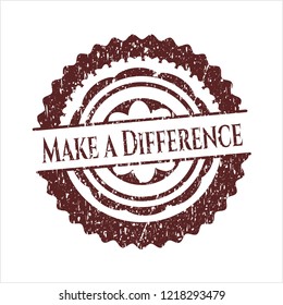 Red Make a Difference grunge seal