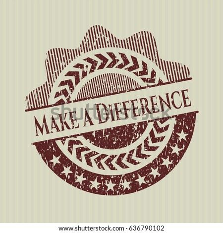 Red Make a Difference grunge stamp