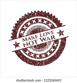Red Make Love not War rubber texture