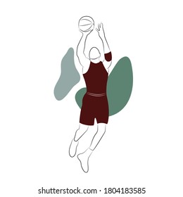 Jugador de baloncesto del Hombre Rojo. Vector.Eps 10