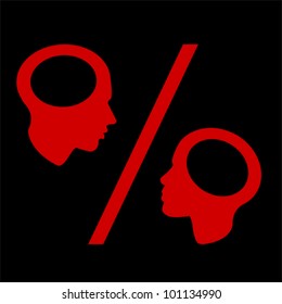 red Man and Woman Concept Percent, vector