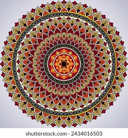 Red mandala art Ornament Vector