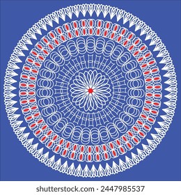 Red mandala, boho, ethnic patterns, t-shirt prints, coloring books for adults, yoga, meditation. Vector illustration of a stock isolated on a black background. Tattoo
background, Pattern Stencil Doodl