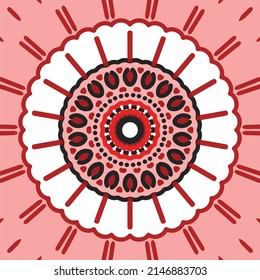 Mandala roja para icono de ilustración de elemento