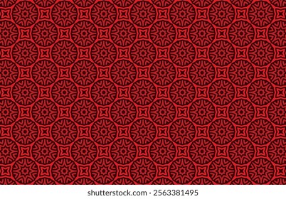 Red mandala fabric design pattern