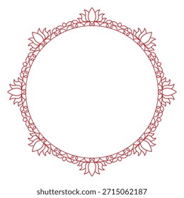 Diseño de Vector de adorno de mandala rojo.