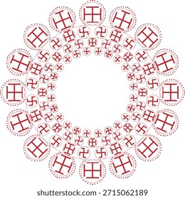 Diseño de Vector de adorno de mandala rojo.