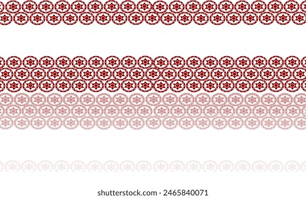 red mandala repeat pattern on isolated white background, replete image, design for fabric printing design patter
