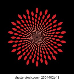 Red mandala spiral vortex vector illustration