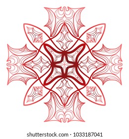 Red Mandala. Vintage decorative elements. Hand drawn background. vector illustration