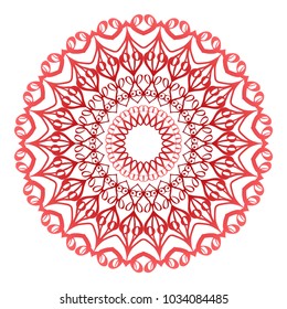 Red Mandala. Vintage decorative elements. Hand drawn background. vector illustration