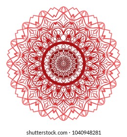 Red Mandala. Vintage decorative elements. Hand drawn background. vector illustration
