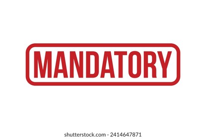 Red Mandatory Rubber Stamp Seal Vector