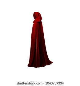 Red mantle, cloak, cape. Vector illustration.