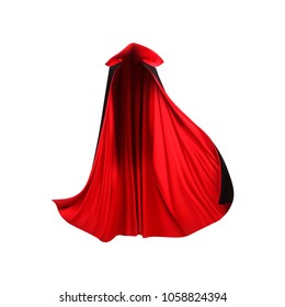 Red mantle, cloak, cape. Vector illustration.