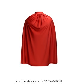 Red mantle, cloak, cape. Vector illustration.