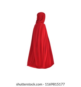 Red mantle, cloak, cape. Vector illustration.