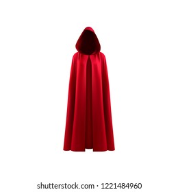 Red mantle, cloak, cape. Vector illustration.