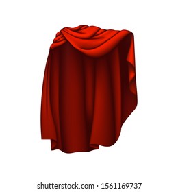 Red mantle, cloak, cape. Vector illustration.