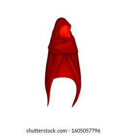 Red mantle, cloak, cape. Vector illustration.