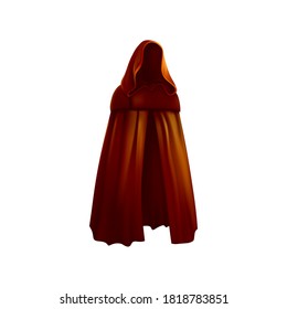 Red mantle, cloak, cape. Vector illustration.