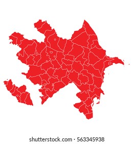 Red map of azerbaijan