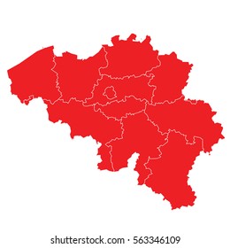 Red map of belgium