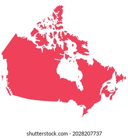 Red Map Canada Vector Illustration Isolated Stock Vector (Royalty Free ...