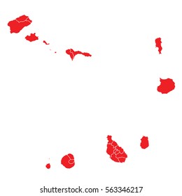 Red map of cape Verde